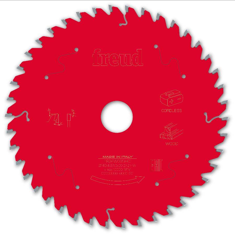 Lame pour scie circulaire portative sans fil FREUD - Ø140 1,8/1,3 AL20 Z42 BA 5° - F03FS10046 -FR04W005HC - Image 2