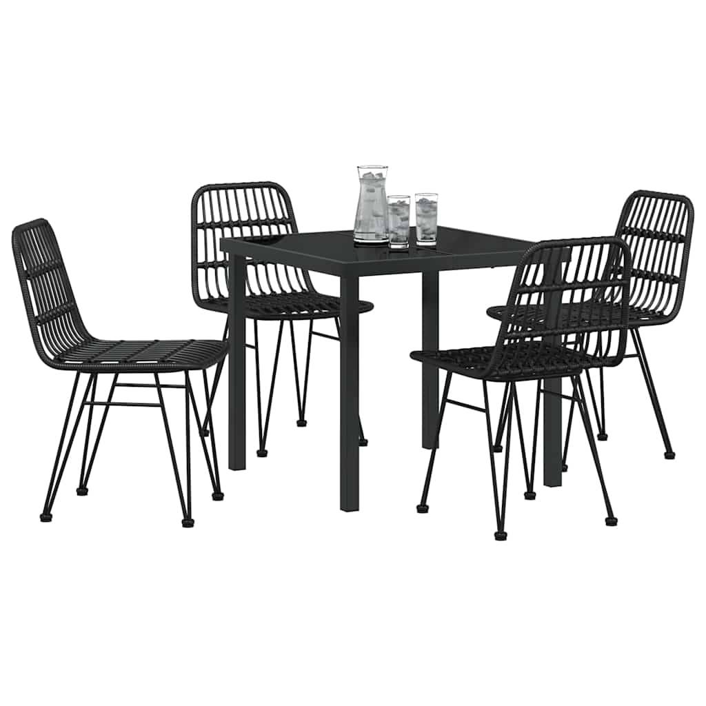 Vidaxl - Ensemble de salle à manger pour jardin 5 pcs Noir vidaXL 3379199 - Image 4