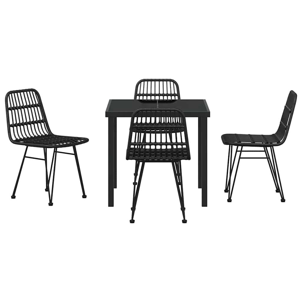 Vidaxl - Ensemble de salle à manger pour jardin 5 pcs Noir vidaXL 3379199 - Image 8