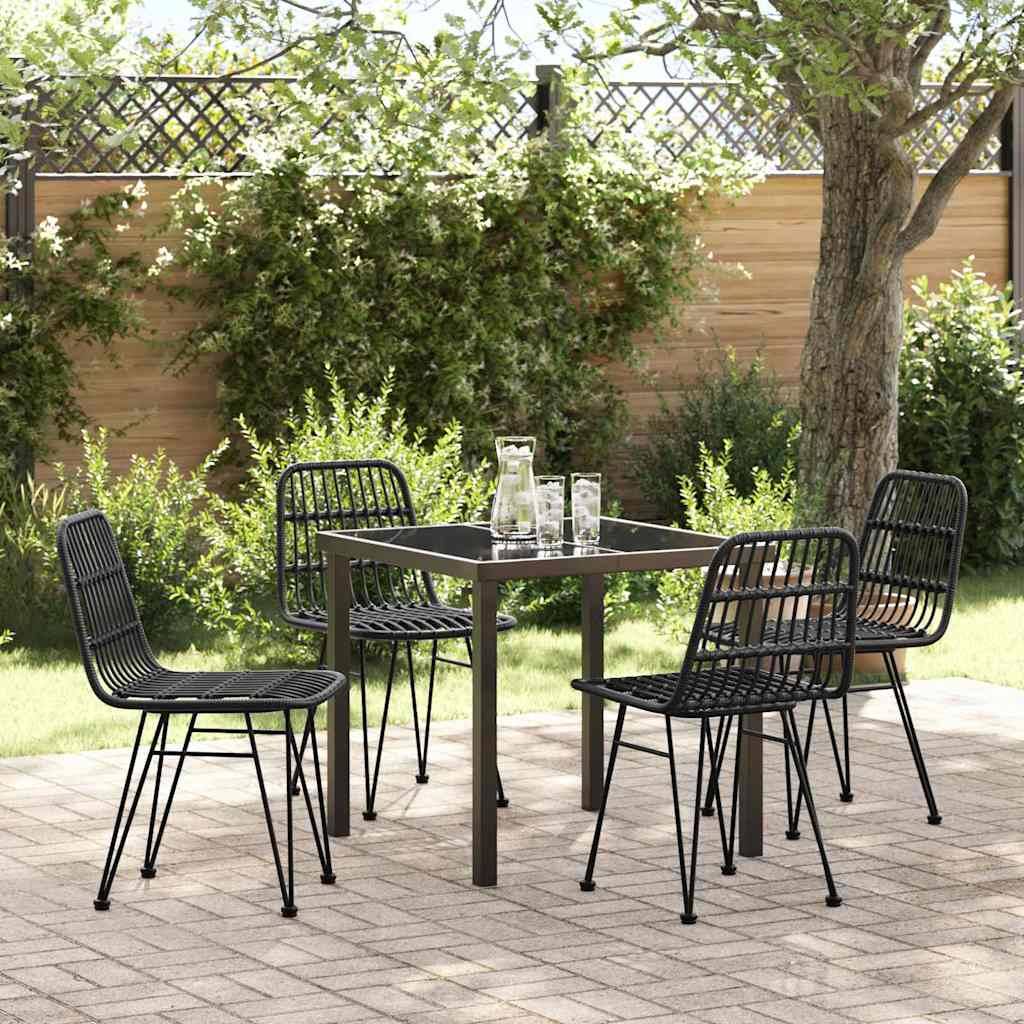 Vidaxl - Ensemble de salle à manger pour jardin 5 pcs Noir vidaXL 3379199 - Image 1