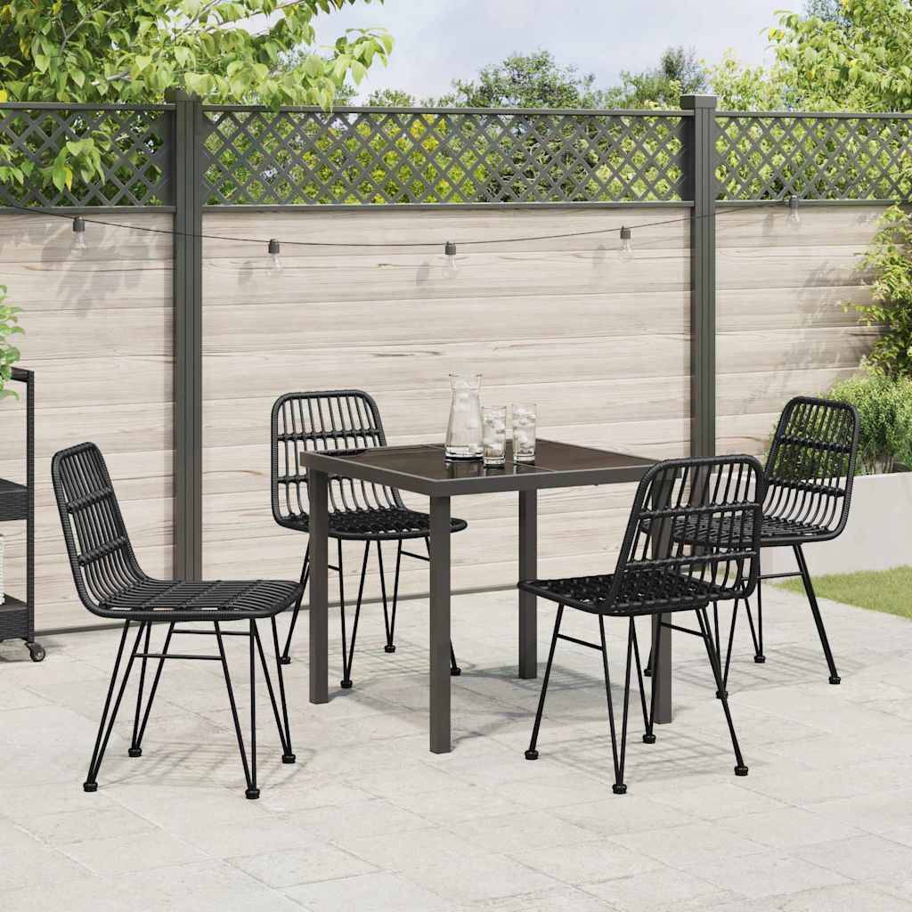 Vidaxl - Ensemble de salle à manger pour jardin 5 pcs Noir vidaXL 3379199 - Image 5
