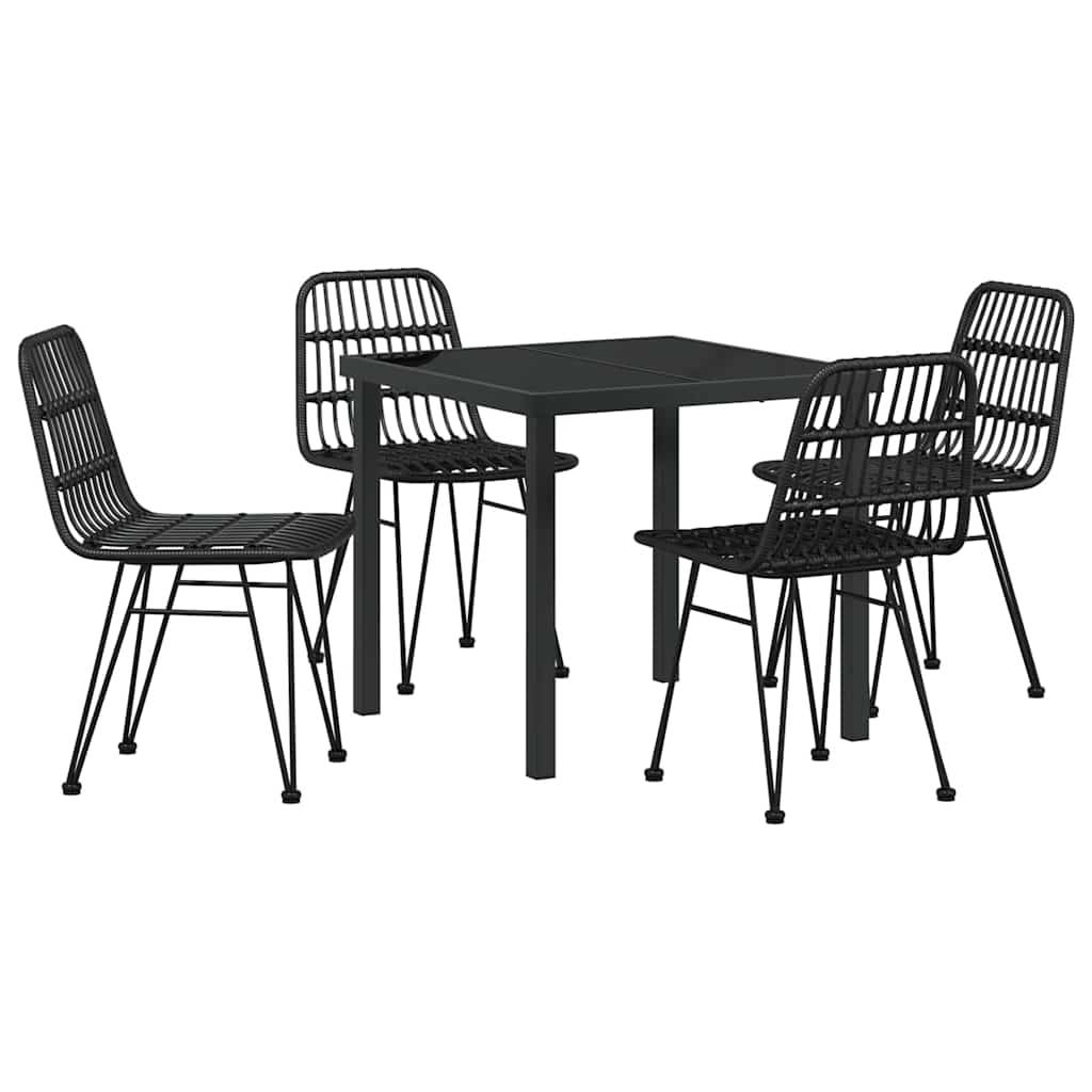 Vidaxl - Ensemble de salle à manger pour jardin 5 pcs Noir vidaXL 3379199 - Image 2