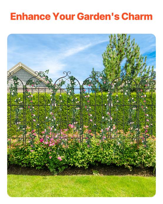 VEVOR Treillis jardin plantes grimpantes, 51x180 cm, métal antirouille. 6 pièces, pour rosiers, concombres. - Image 3