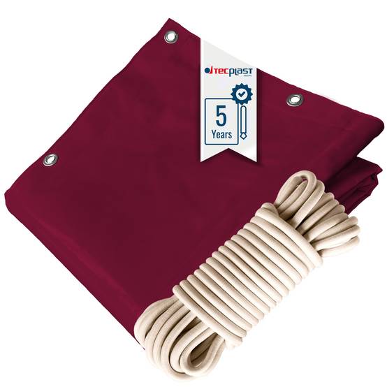 Pack Toile Pergola Rouge Bordeaux 3x4 m + Sandow Ivoire 20m - Bâche Pergola prête à poser LP506PR Garantie 5 ans TECPLAST - Image 1