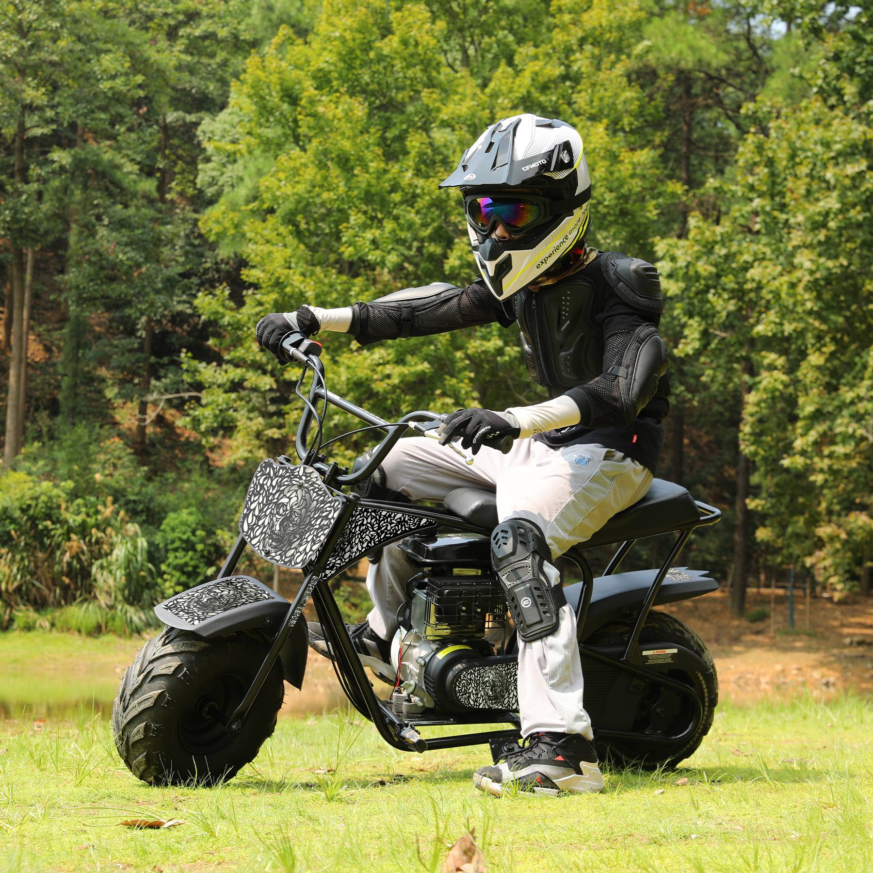 0 - Oryxearth Mini Moto Tout-Terrain 105CC 4 Temps pour Enfants - Essence - EPA - 45 km/h - 40 kg (Noir) - Image 1