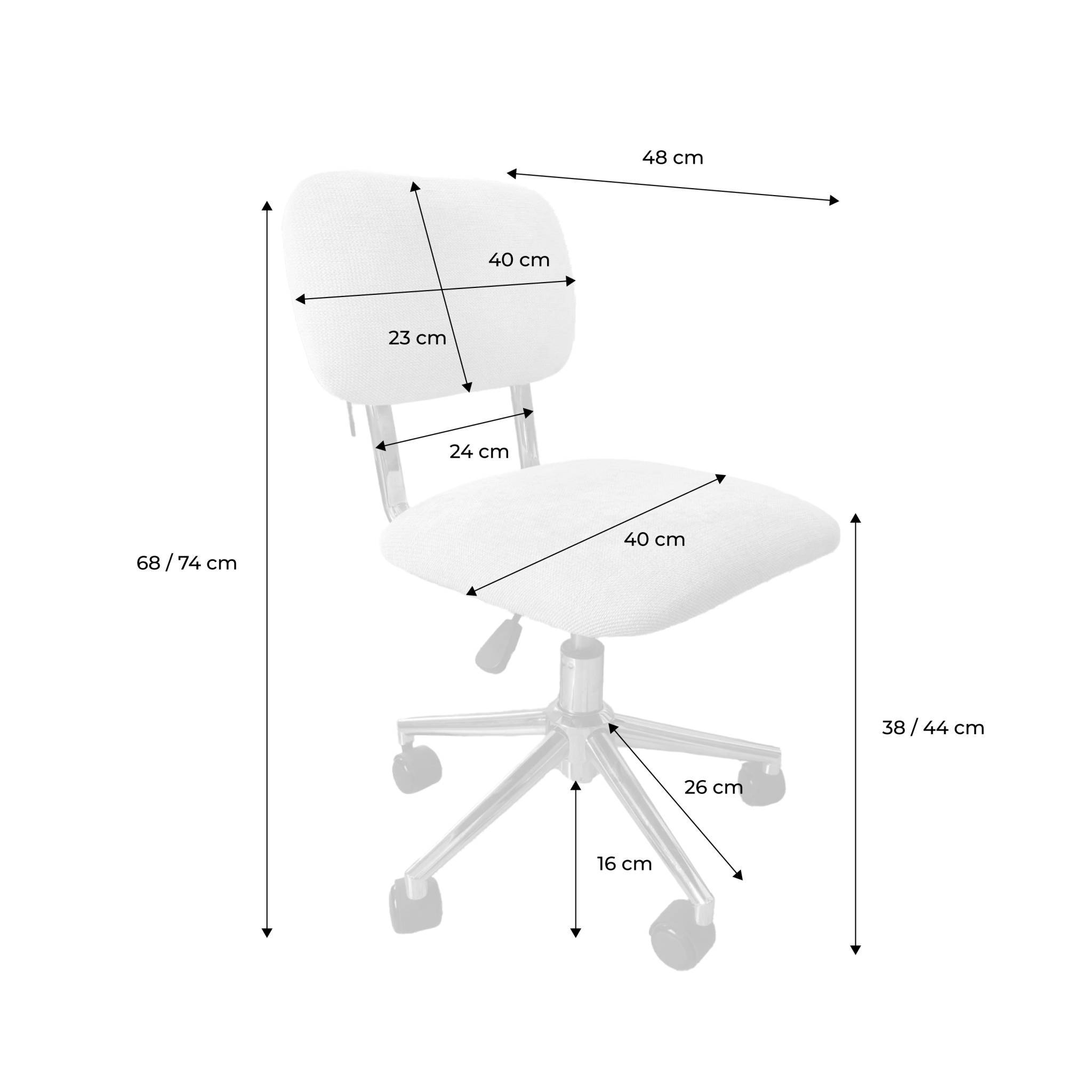 sweeek - Chaise de bureau enfant à roulettes ajustable tissu chenille beige - Amory Kid | sweeek - Image 4
