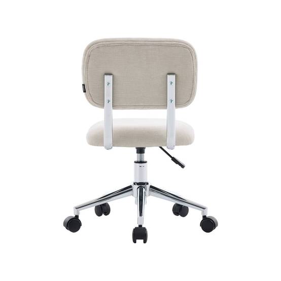 sweeek - Chaise de bureau enfant à roulettes ajustable tissu chenille beige - Amory Kid | sweeek - Image 3