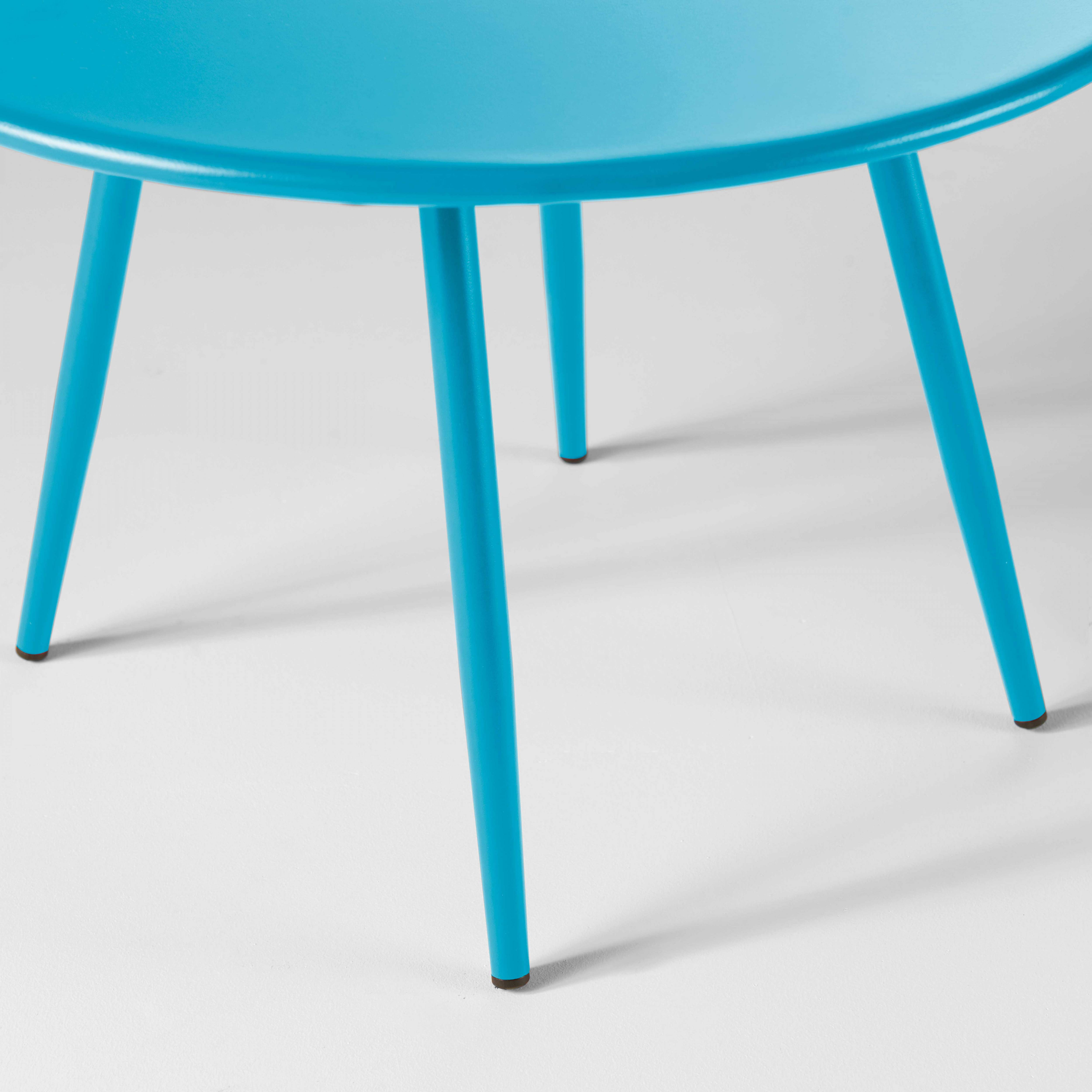 Oviala - Table basse de jardin ronde en métal bleu 50 cm Palavas - Oviala - Image 5