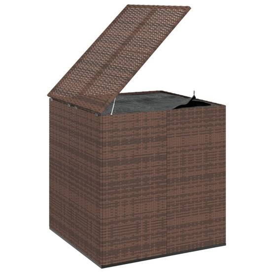 Boîte à coussins de jardin résine tressée 100 x 97,5 x 104cm marron - Image 1
