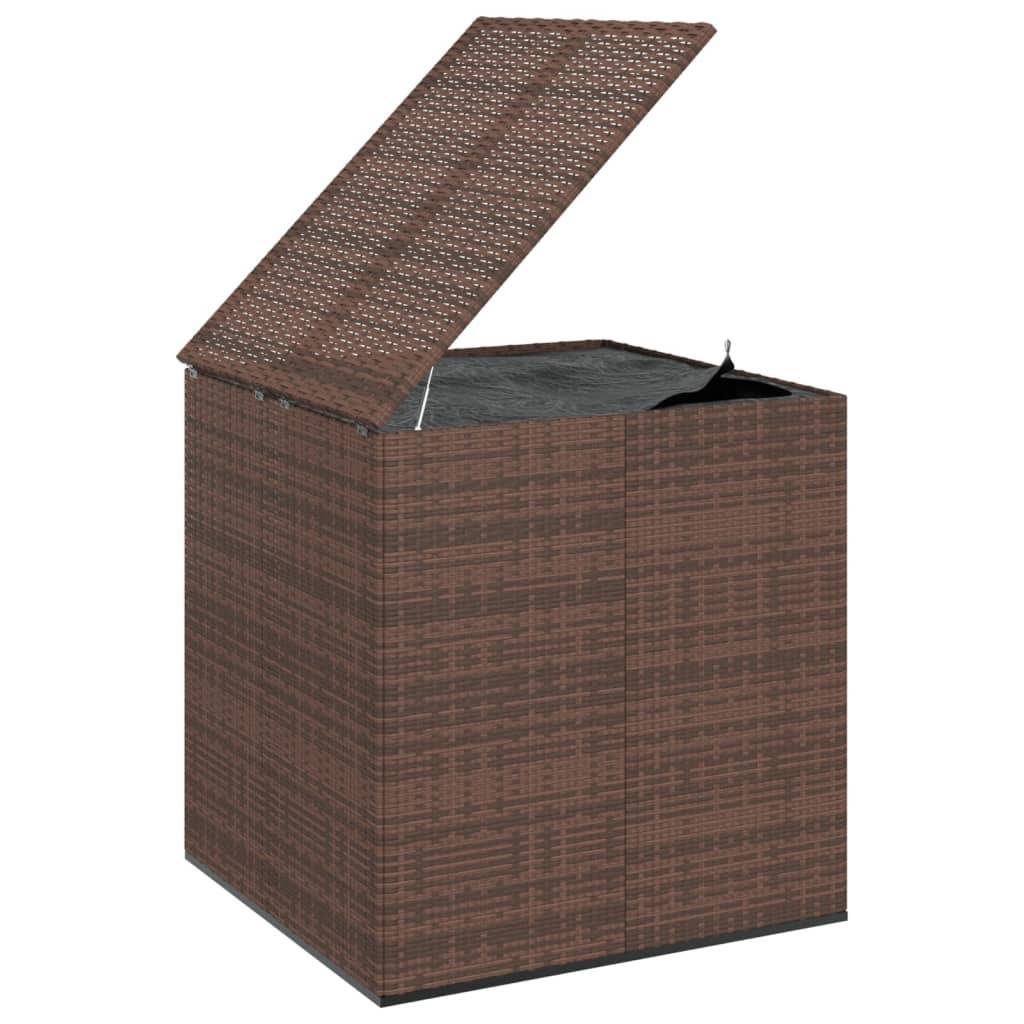 Boîte à coussins de jardin résine tressée 100 x 97,5 x 104cm marron - Image 1