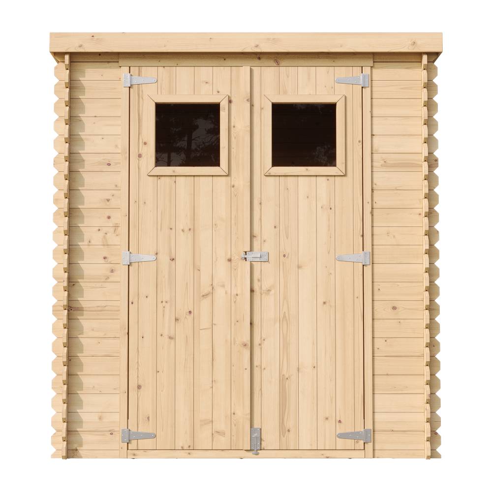 Timbela - Abri de jardin en bois l204xL204xH200 cm / 3.53 m² avec sol traité - Petit abri à outils, Local à vélos - 19 mm d’épaisseur - Timbela M309+M309G - Image 3