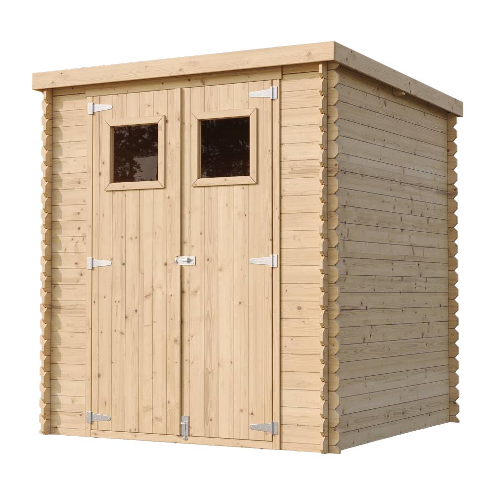 Timbela - Abri de jardin en bois l204xL204xH200 cm / 3.53 m² avec sol traité - Petit abri à outils, Local à vélos - 19 mm d’épaisseur - Timbela M309+M309G - Image 2