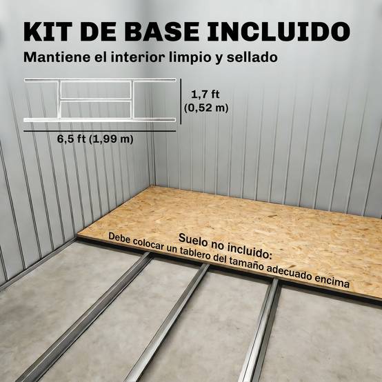 Abri de jardin 213x130x185 cm remise métallique extérieure outils gris - Image 8