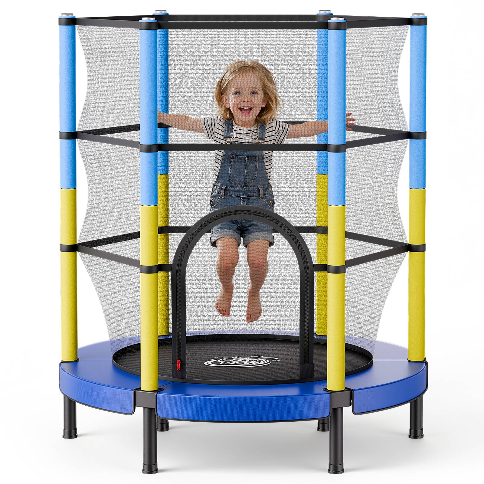 Vevor - VEVOR Trampoline enfants Ø140 cm avec filet de sécurité, cadre galvanisé, montage facile, intérieur et extérieur, capacité 60 kg. - Image 1