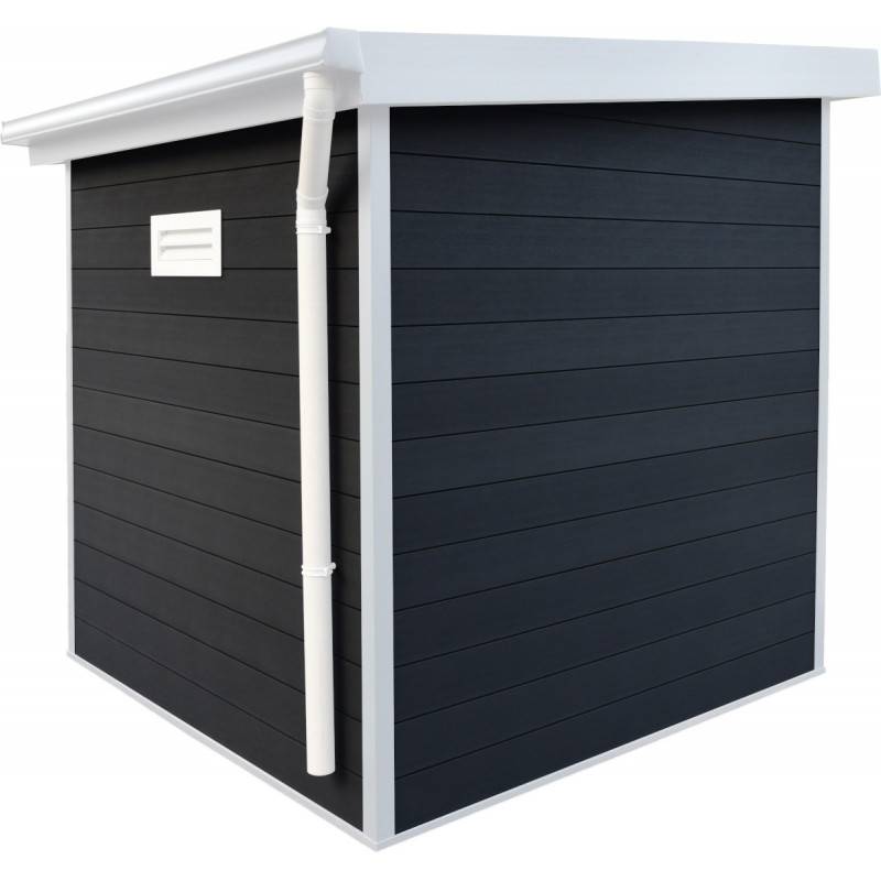 Abri de jardin 4,41m² en bois composite anthracite toit monopente Woodlife Garden - Image 4