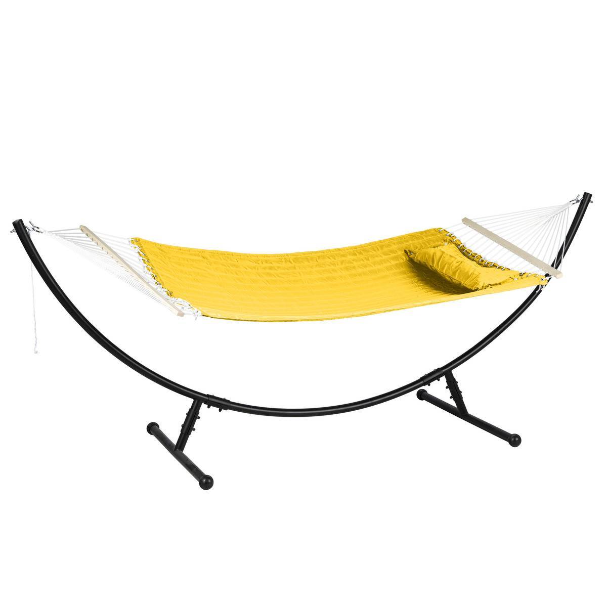 Hesperide - Toile de hamac matelassé "Akio" jaune moutarde 190x140cm en polyester et bois Hespéride - Image 2