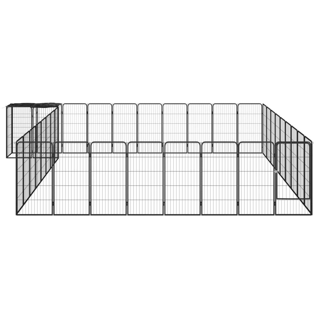 Vidaxl - Parc pour chien 38panneaux Noir 50x100cm Acier enduit de poudre vidaXL 3115955 - Image 2