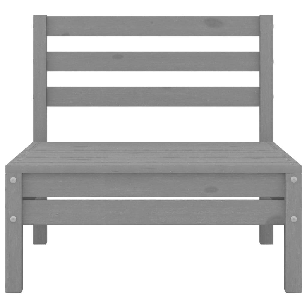 Helloshop26 - Salon de jardin meuble d'extérieur ensemble de mobilier 4 pièces gris bois de pin massif - Image 3