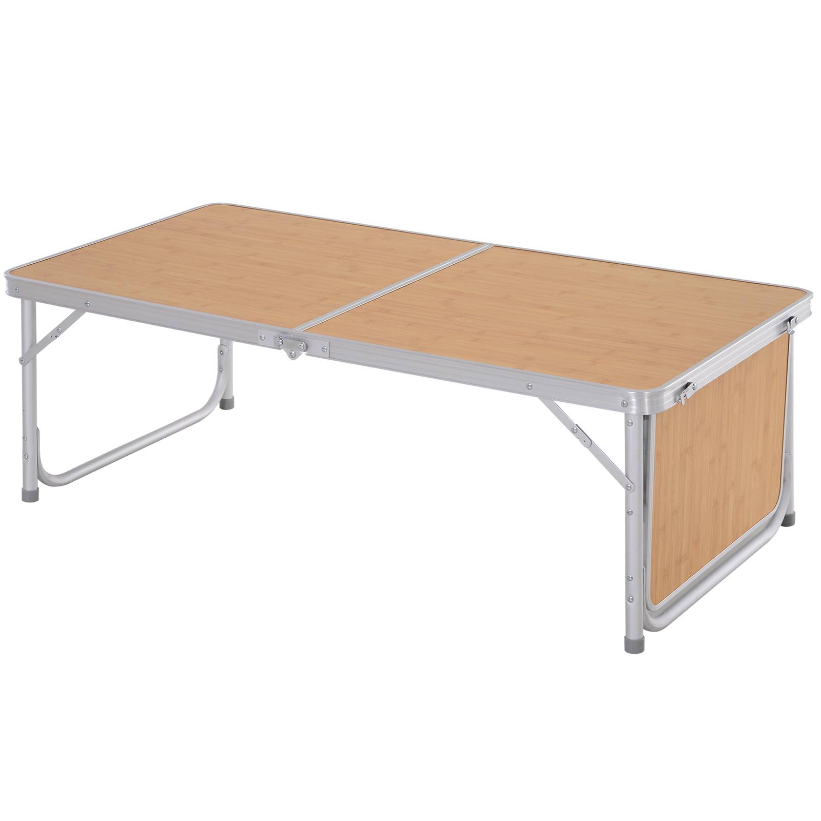 Table de Camping Pliante avec Rallonge Rabattable, Cadre Aluminium, Hauteur Réglable, 30 kg, 153 x 60 x 39/71 cm - Image 10
