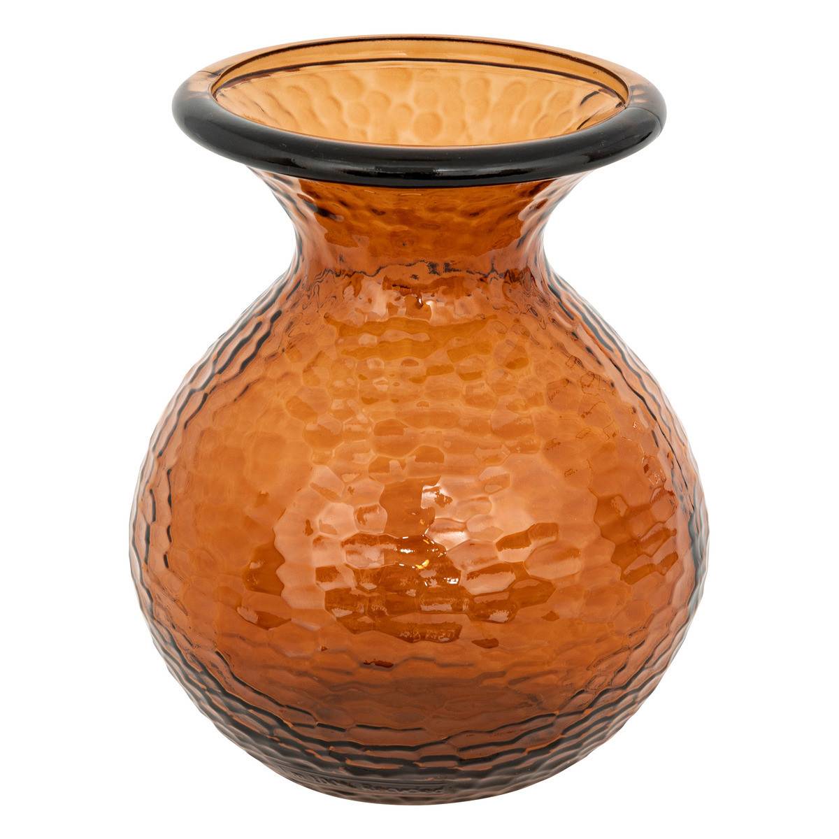 Atmosphera - Vase en verre martelé Ambre H 25 cm - Image 1