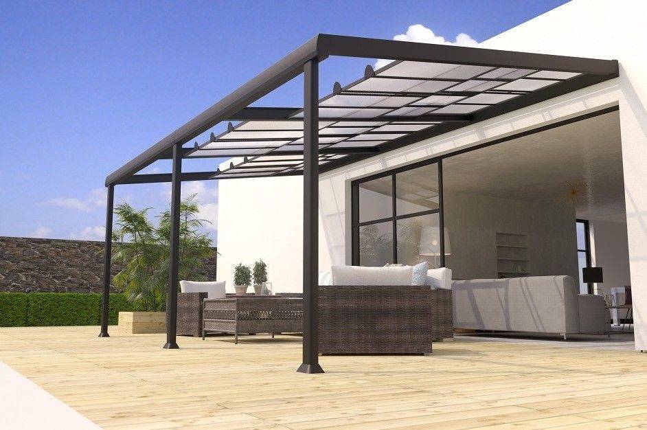 Couleurs du monde - Pergola adossée alu 3,5×6 m avec panneaux coulissants en polycarbonate – Couleurs du Monde - Image 1