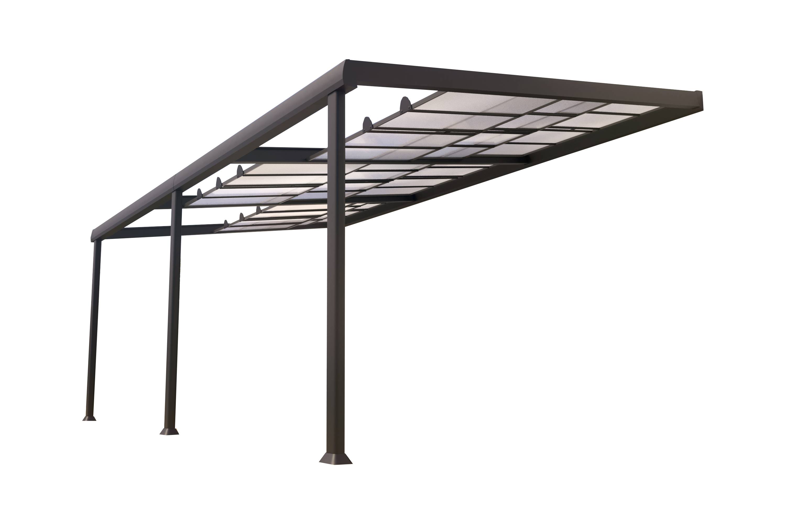 Couleurs du monde - Pergola adossée alu 3,5×6 m avec panneaux coulissants en polycarbonate – Couleurs du Monde - Image 2
