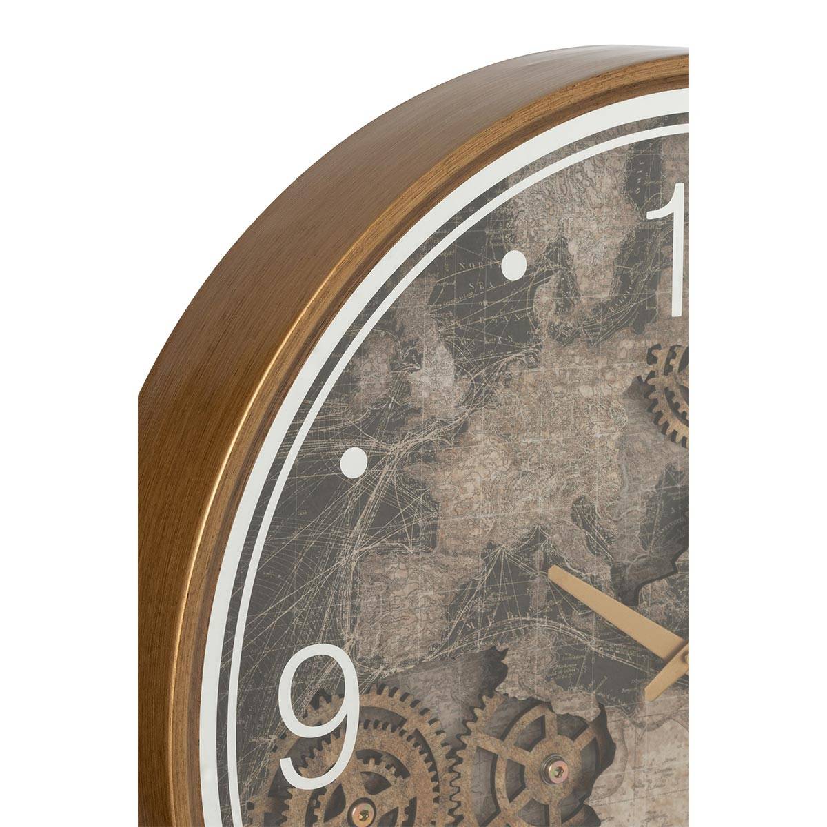 J-Line - Horloge Murale "Carte Europe" 60cm Or - Image 2