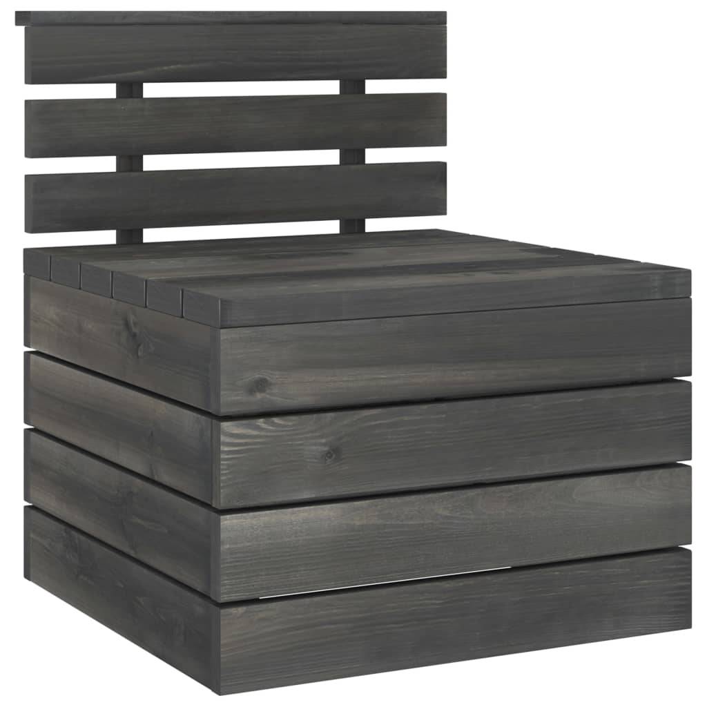 Helloshop26 - Salon de jardin palette meuble d'extérieur ensemble de mobilier 5 pièces bois de pin massif gris foncé - Image 7