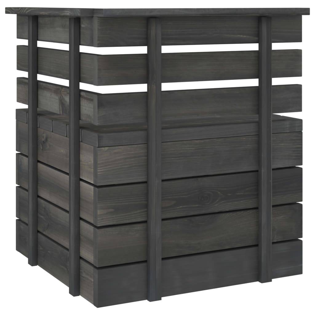Helloshop26 - Salon de jardin palette meuble d'extérieur ensemble de mobilier 5 pièces bois de pin massif gris foncé - Image 5