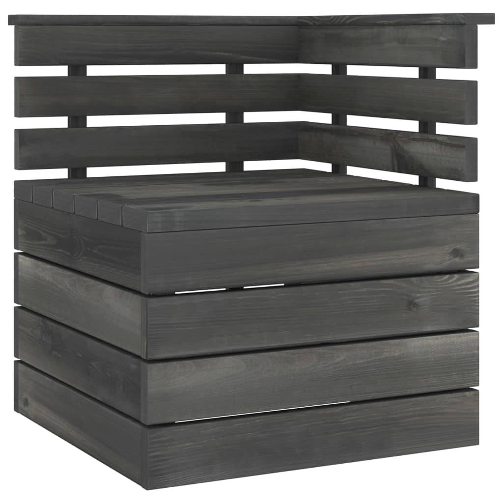Helloshop26 - Salon de jardin palette meuble d'extérieur ensemble de mobilier 5 pièces bois de pin massif gris foncé - Image 3