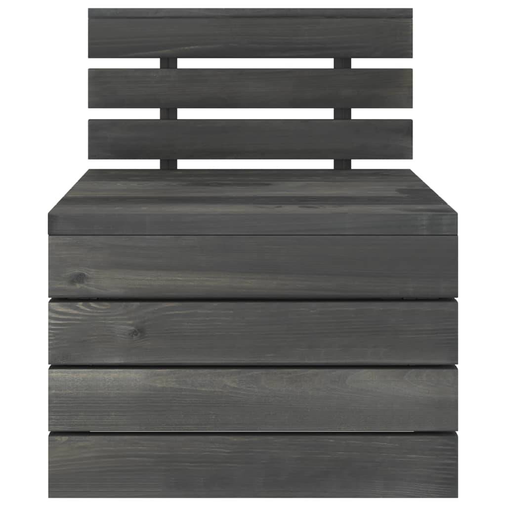 Helloshop26 - Salon de jardin palette meuble d'extérieur ensemble de mobilier 5 pièces bois de pin massif gris foncé - Image 8