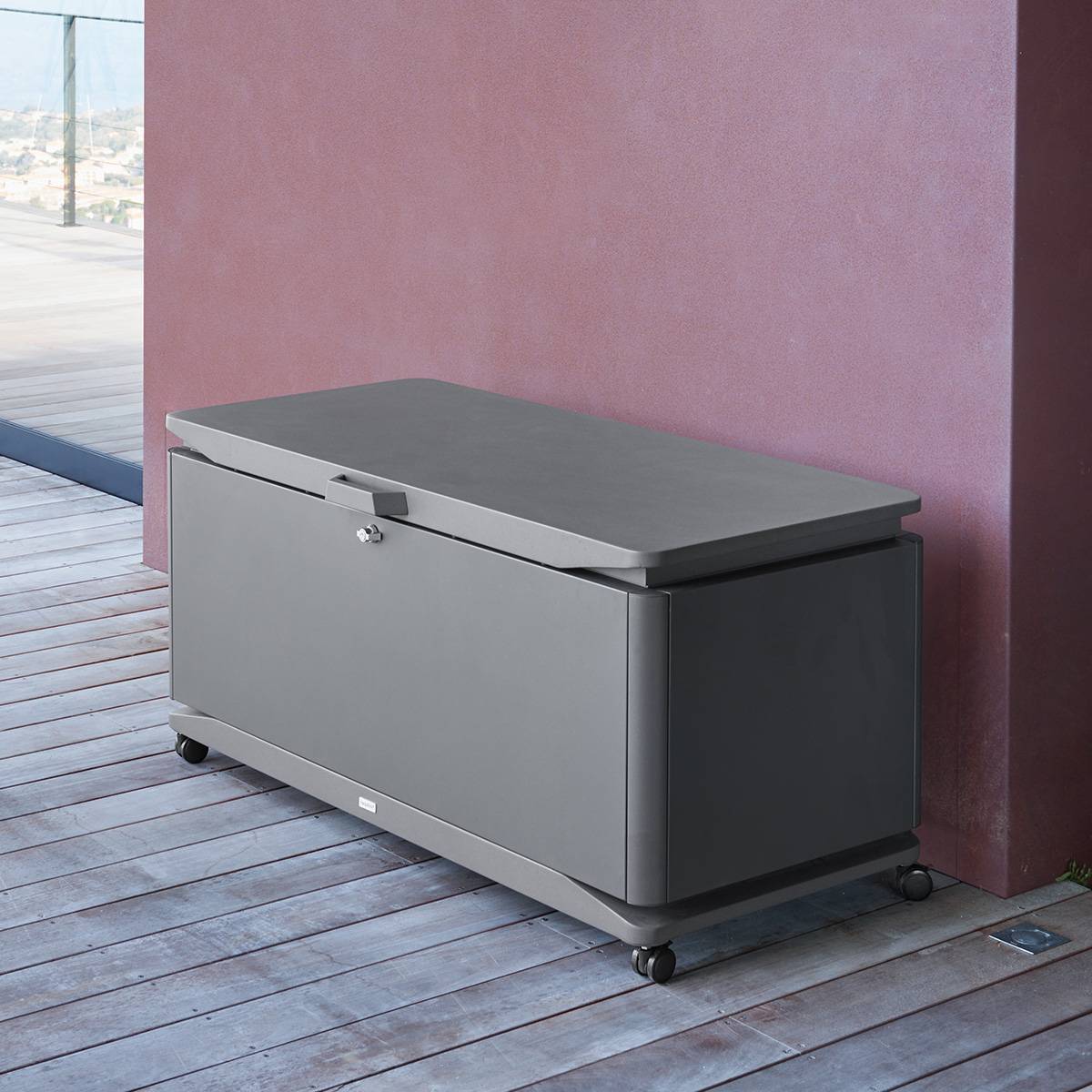 Hesperide - Coffre de rangement 450L Alumia gris graphite en aluminium - Hespéride