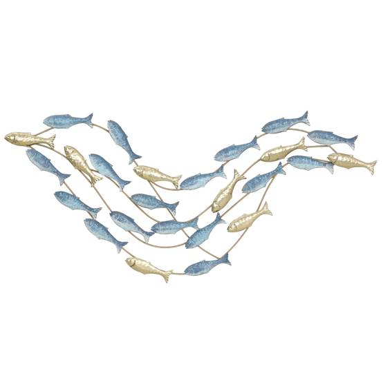 ComfortXL - Décoration murale poissons métal pour salon design moderne bleu clair 99,7x50,2cm - ComfortXL Outdoor Living - Image 2