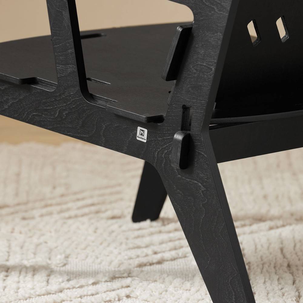 SoBuy Fauteuil Ergonomique pour Salon et Bureau, Structure à Tenons et Mortaises, Confortable, Hauteur d'Assise de 35 cm - Image 4