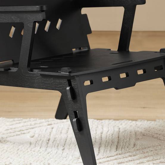 SoBuy Fauteuil Ergonomique pour Salon et Bureau, Structure à Tenons et Mortaises, Confortable, Hauteur d'Assise de 35 cm - Image 9