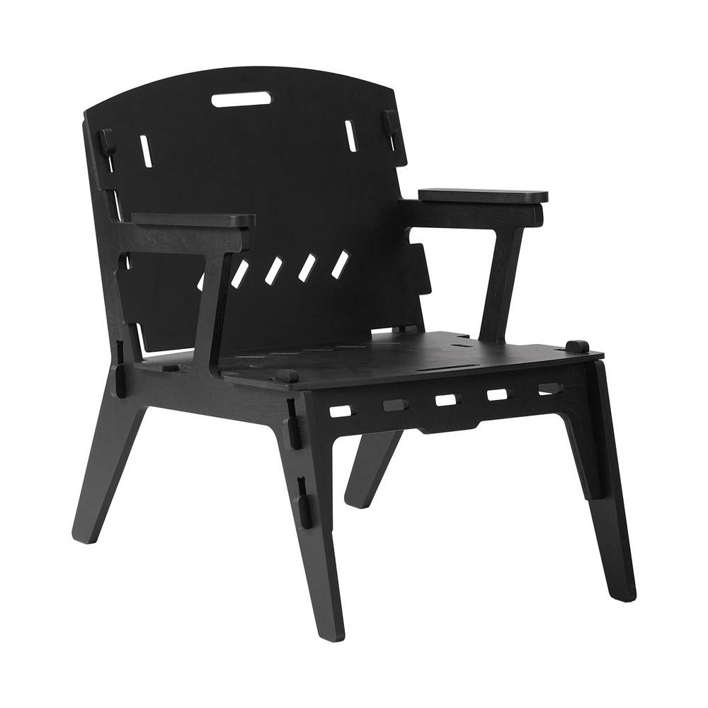 SoBuy Fauteuil Ergonomique pour Salon et Bureau, Structure à Tenons et Mortaises, Confortable, Hauteur d'Assise de 35 cm - Image 1