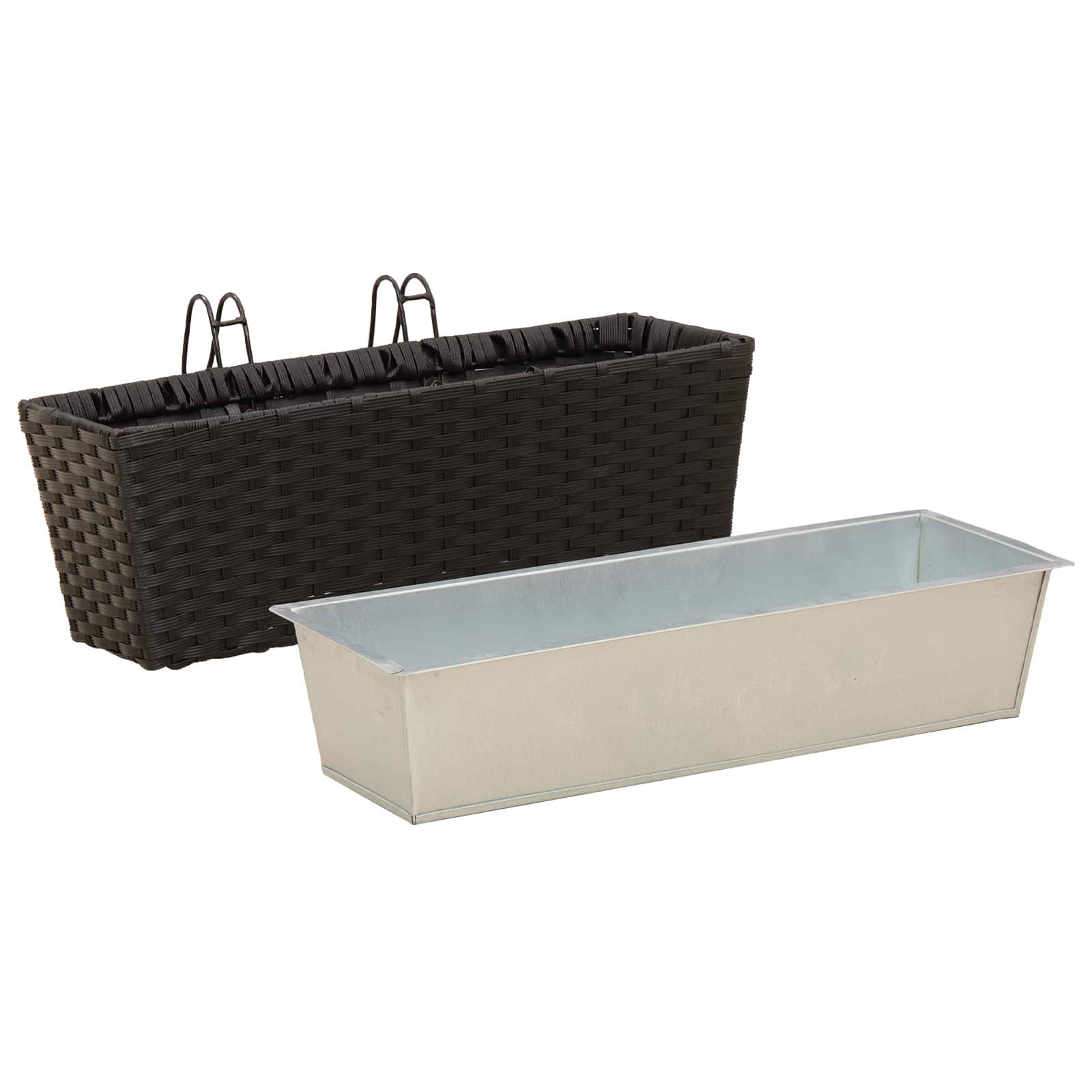 PANGIVO - Jardinière de Garde-Corps Métal Noir 50 x 17 x 17 cm (Lot de 2) - PANGIVO - Image 4