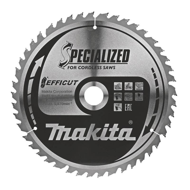 Lames carbure "EFFICUT" pour bois, pour scies radiales à batterie MAKITA - taille Ø 190 mm x 60 Dents - MAKITA ACCESSOIRES - Image 2