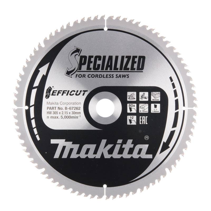 Lames carbure "EFFICUT" pour bois, pour scies radiales à batterie MAKITA - taille Ø 190 mm x 60 Dents - MAKITA ACCESSOIRES - Image 5