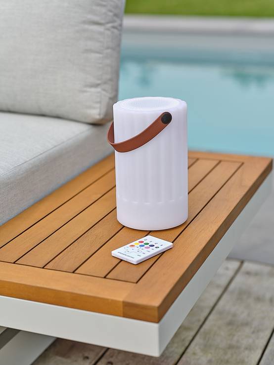 Lampe enceinte bluetooth sans fil LUMOREA poignée cuir - REMARQUABLE - Image 5