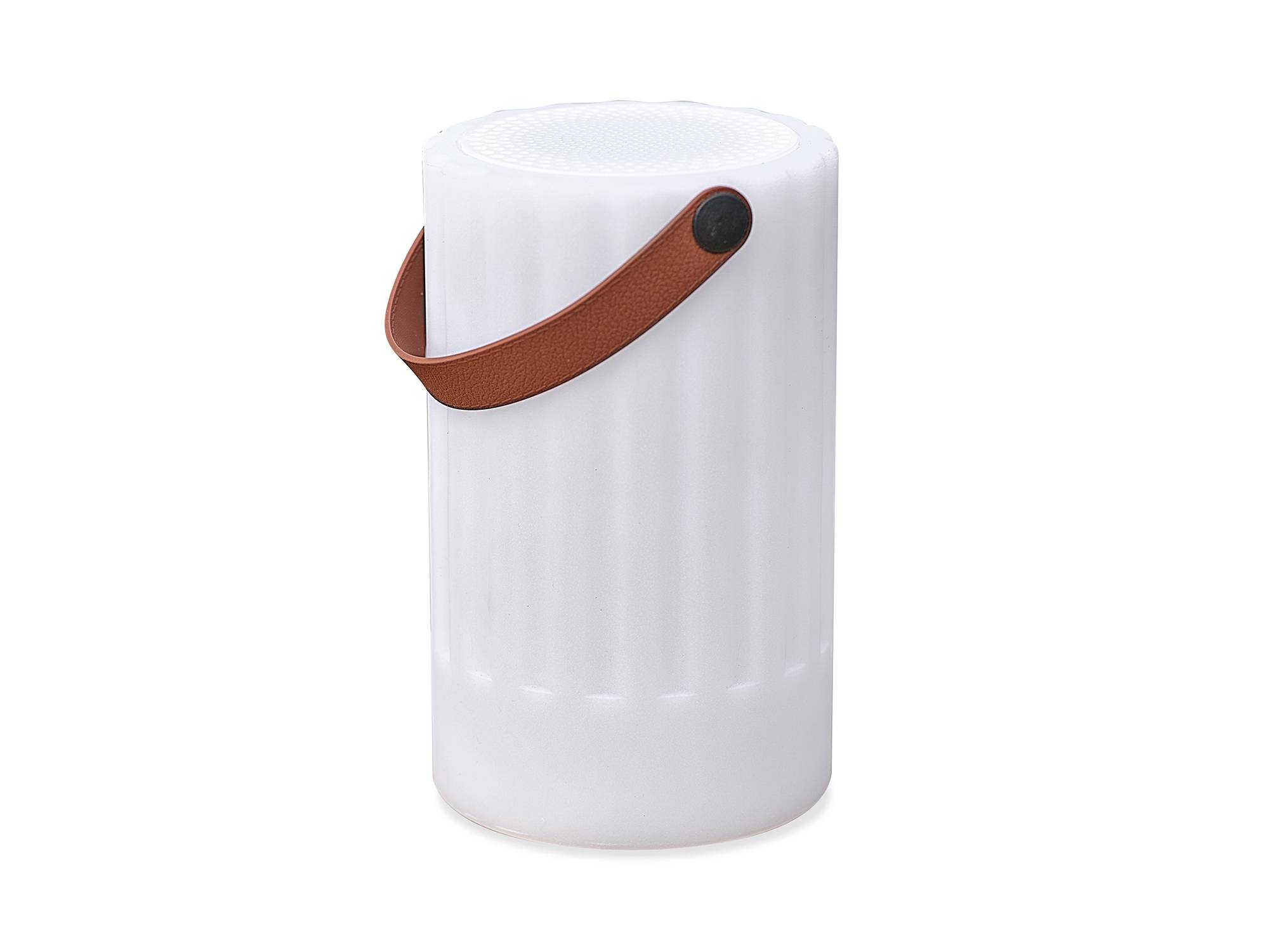 Lampe enceinte bluetooth sans fil LUMOREA poignée cuir - REMARQUABLE - Image 1