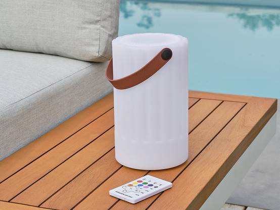 Lampe enceinte bluetooth sans fil LUMOREA poignée cuir - REMARQUABLE - Image 4
