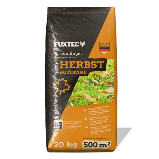 Engrais gazon automne FUXTEC FX-RDH20 enrichi en potassium sac 20 kg pour 1000 m2 granulés solubles fabrication allemande - Image 1