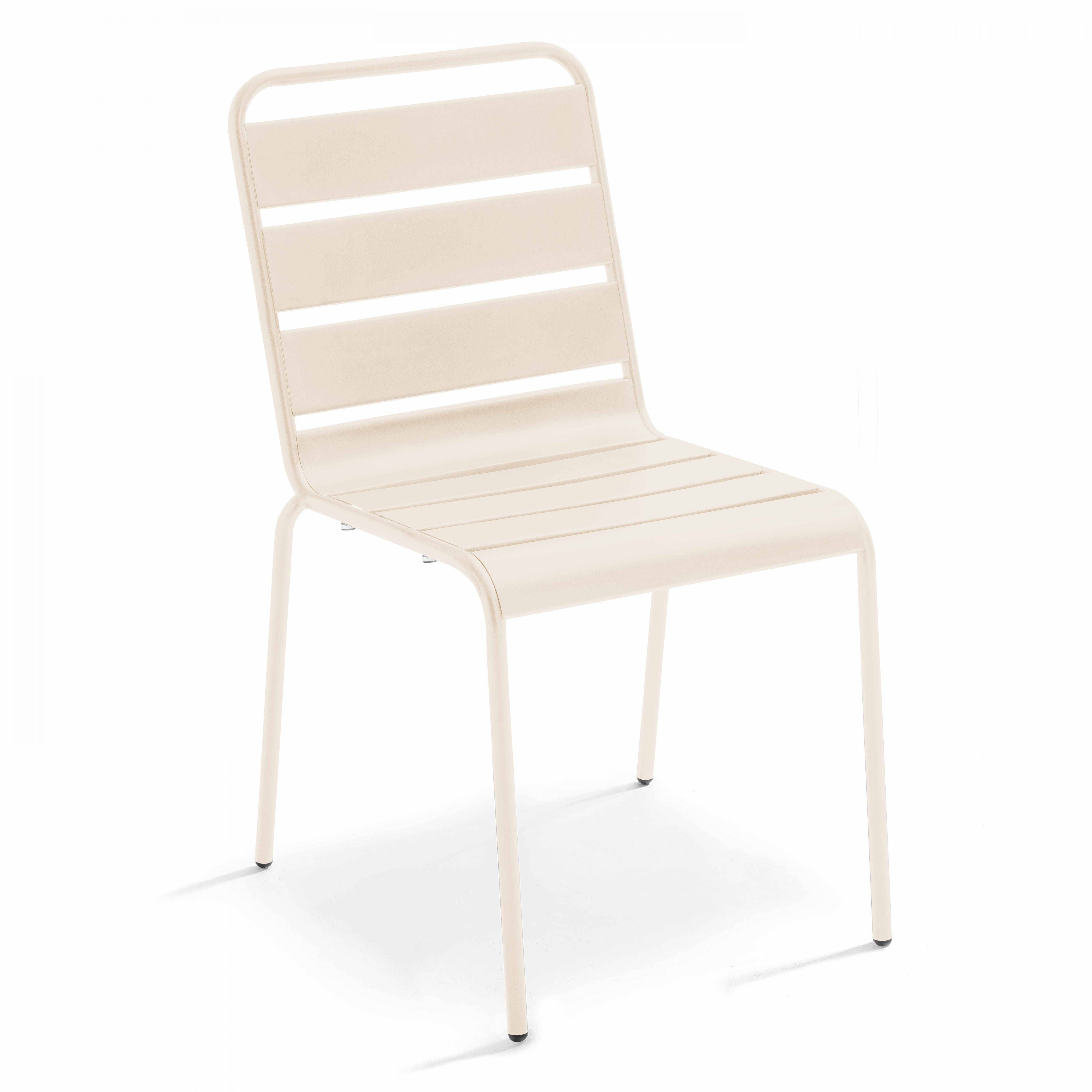 Oviala - Ensemble table de jardin et 8 chaises en métal ivoire Palavas - Oviala - Image 5