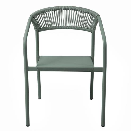 Oviala - Chaise de jardin aluminium et rotin synthétique avec accoudoirs vert Nocera - Oviala - Image 5