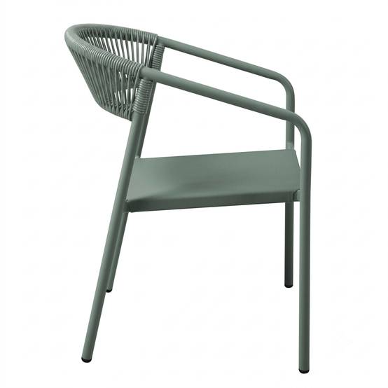 Oviala - Chaise de jardin aluminium et rotin synthétique avec accoudoirs vert Nocera - Oviala - Image 6