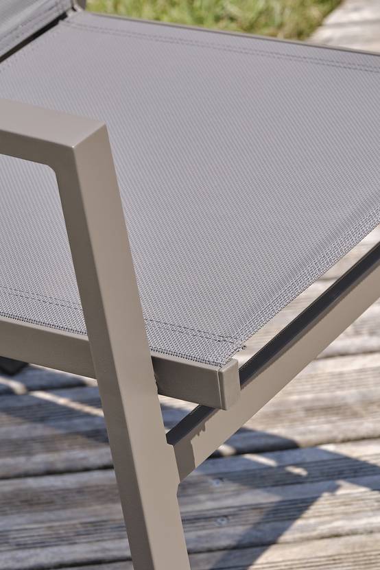 Dcb Garden - Fauteuil de jardin empilable en aluminium - Quartz - FLORIDE - Image 3