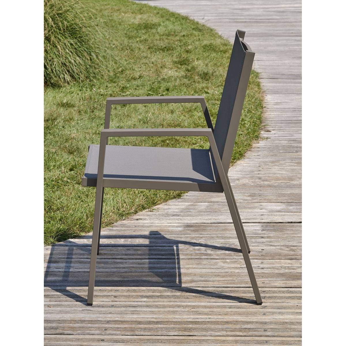 Dcb Garden - Fauteuil de jardin empilable en aluminium - Quartz - FLORIDE - Image 6