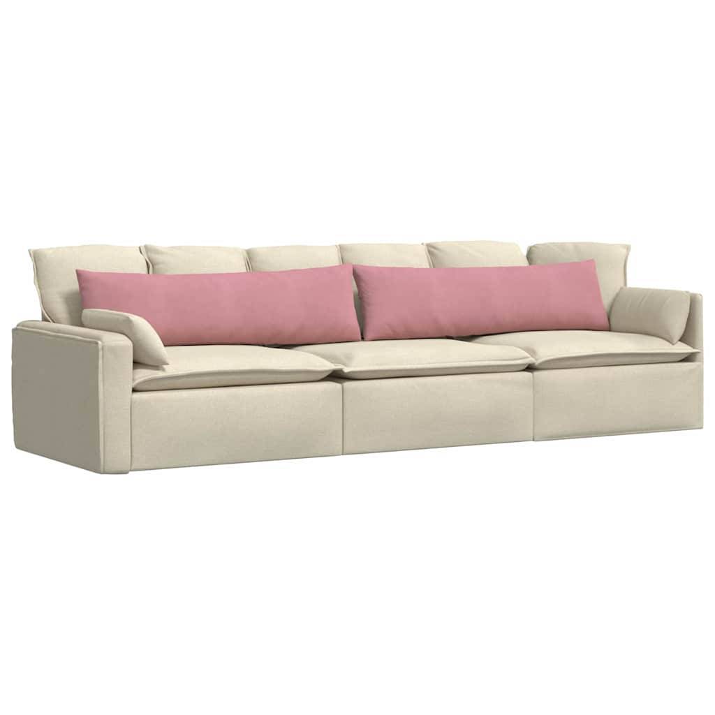 Coussins de Canapé Velours Côtelé Lot de 2 pour Chambre et Salon Déco Rose 145 x 40 cm – ComfortXL Outdoor Living - Image 3