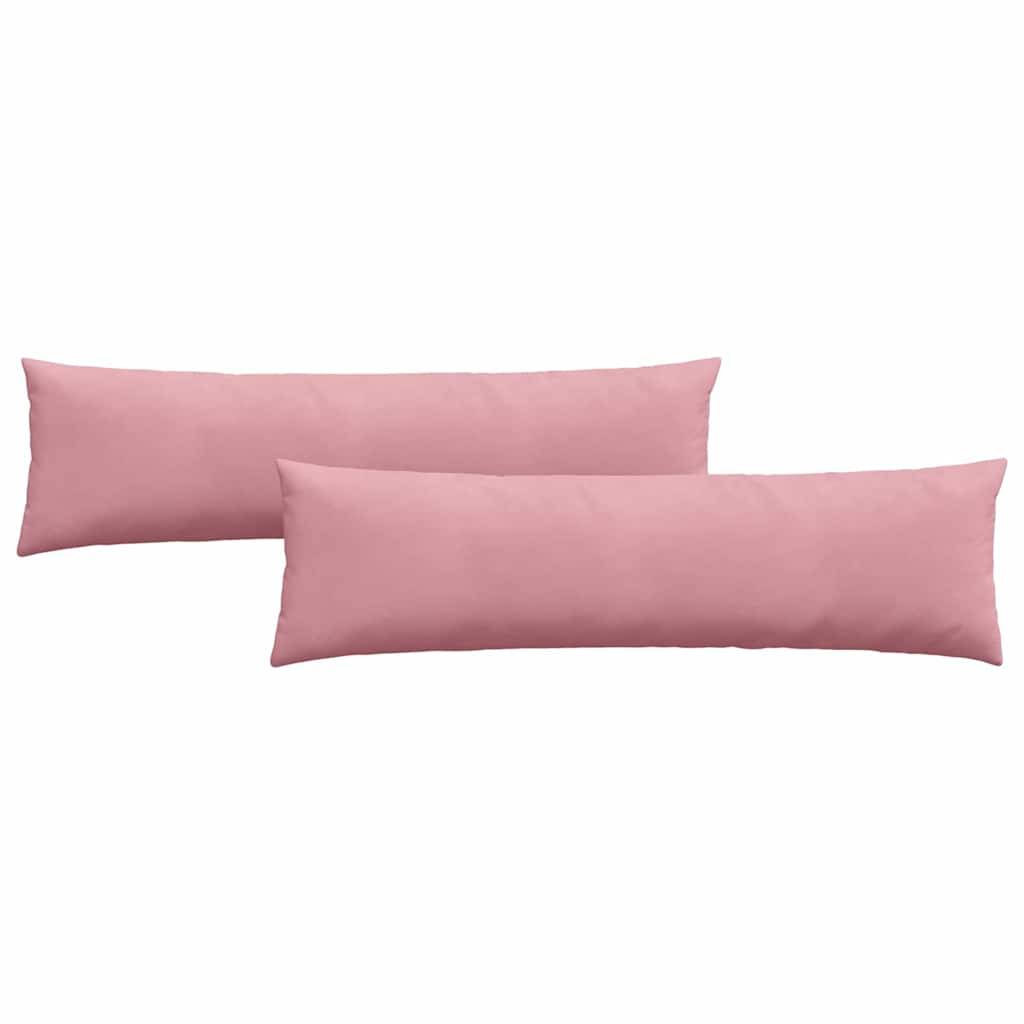 Coussins de Canapé Velours Côtelé Lot de 2 pour Chambre et Salon Déco Rose 145 x 40 cm – ComfortXL Outdoor Living - Image 2